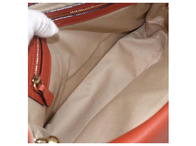 Chloé Chloe Chain Shoulder Bag Leather Orange Gold - vista 10