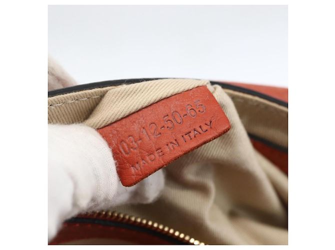 Chloé Chloe Chain Shoulder Bag Leather Orange Gold - vista 12