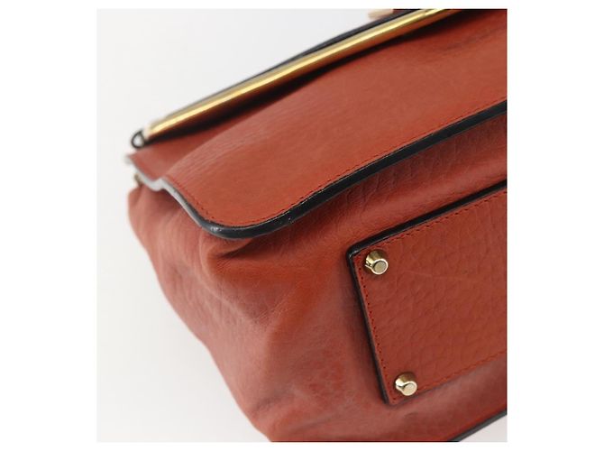 Chloé Chloe Chain Shoulder Bag Leather Orange Gold - vista 14