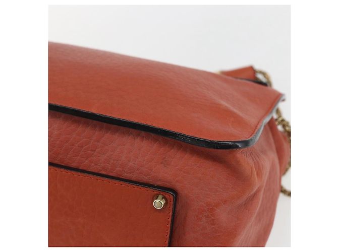 Chloé Chloe Chain Shoulder Bag Leather Orange Gold - vista 15