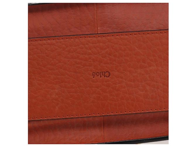 Chloé Chloe Chain Shoulder Bag Leather Orange Gold - vista 17