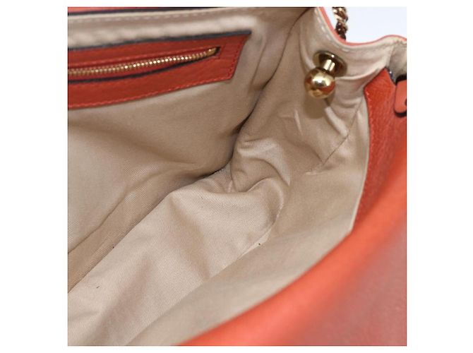 Chloé Chloe Chain Shoulder Bag Leather Orange Gold - vista 21
