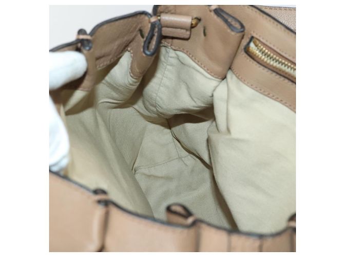 Chloé Chloe Elsie Hand Bag Leather 2way Beige Gold - vista 20
