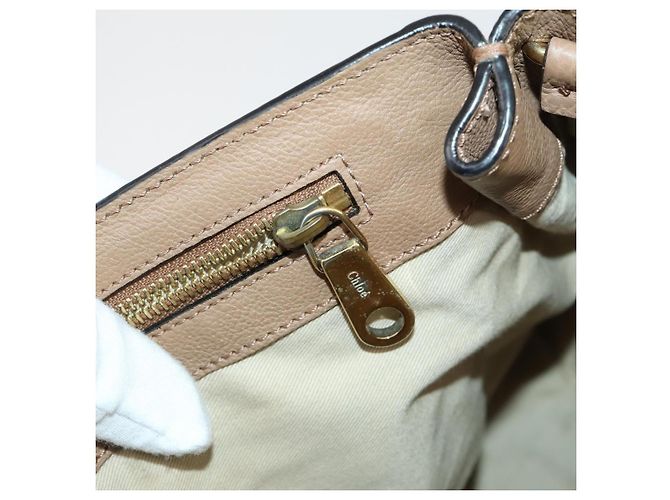 Chloé Chloe Elsie Hand Bag Leather 2way Beige Gold - vista 22