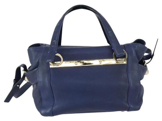 Chloé Bolso Chloe Bridget de piel 2way Navy Gold - vista 2