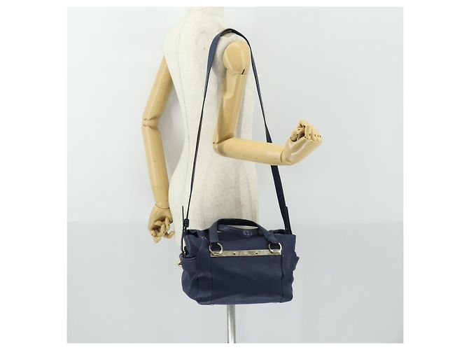 Chloé Bolso Chloe Bridget de piel 2way Navy Gold - vista 24