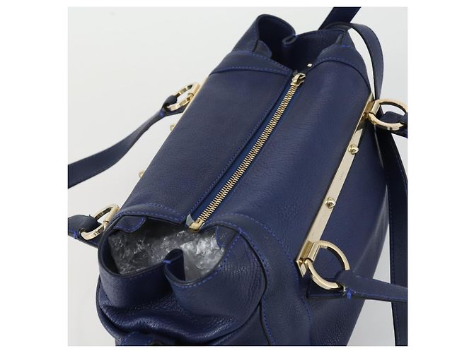 Chloé Bolso Chloe Bridget de piel 2way Navy Gold - vista 6