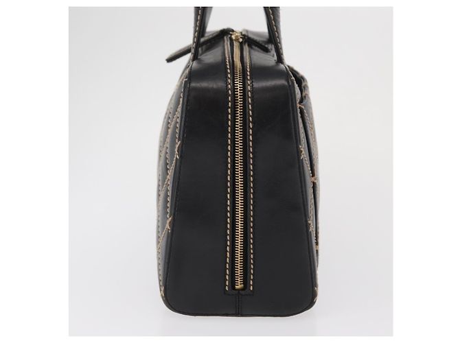CHANEL Wild Stitch Hand Bag Cuero Negro Oro CC - vista 3