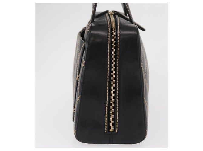 CHANEL Wild Stitch Hand Bag Cuero Negro Oro CC - vista 4