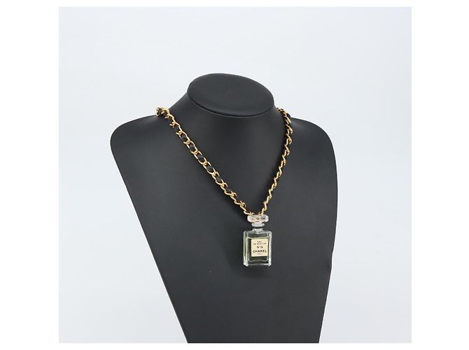 CHANEL Parfüm-Halskette Metall Gold CC - Ansicht 12