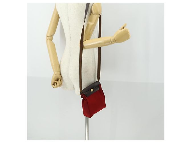 Hermès HERMES Her Bag TPM Shoulder Bag Canvas Red - vista 24
