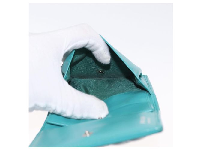 PRADA Compact Wallet Leather Emerald Green - vista 10