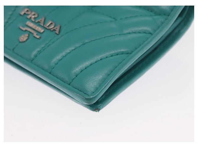 PRADA Compact Wallet Leather Emerald Green - vista 14
