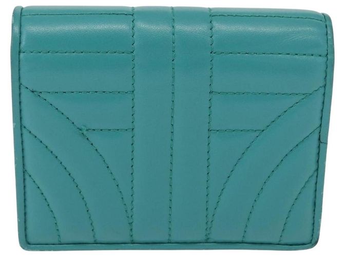 PRADA Compact Wallet Leather Emerald Green - vista 2