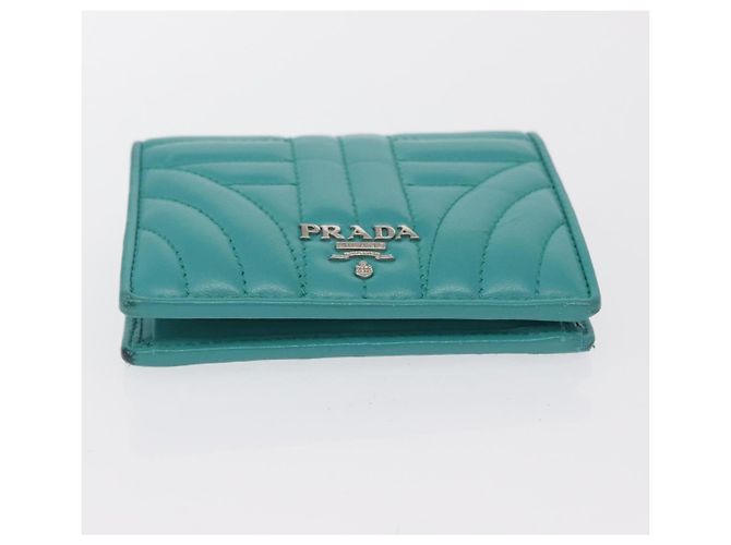 PRADA Compact Wallet Leather Emerald Green - vista 6