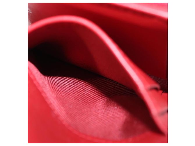 CHANEL Matelasse Mademoiselle Wallet Lamb Skin Red Silver CC - vista 21