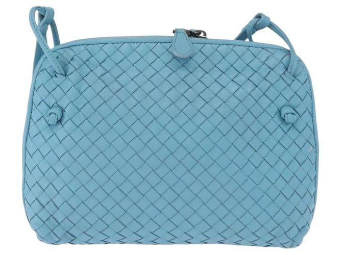 BOTTEGA VENETA INTRECCIATO Shoulder Bag Leather Light Blue - vista 13