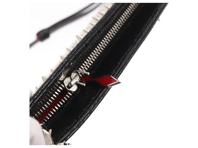 Christian Louboutin Chain Shoulder Bag Leather Black Silver - vista 10
