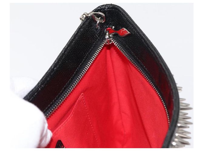 Christian Louboutin Chain Shoulder Bag Leather Black Silver - vista 18