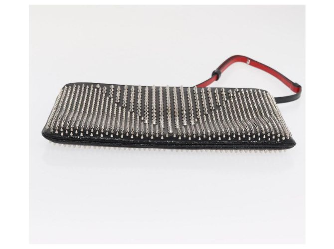 Christian Louboutin Chain Shoulder Bag Leather Black Silver - vista 5