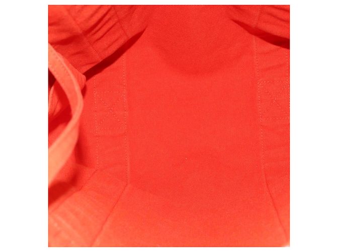 Hermès HERMES Sac De Plage Tote Bag Canvas Orange Silver - vista 10