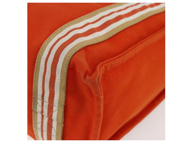 Hermès HERMES Sac De Plage Tote Bag Canvas Orange Silver - vista 15