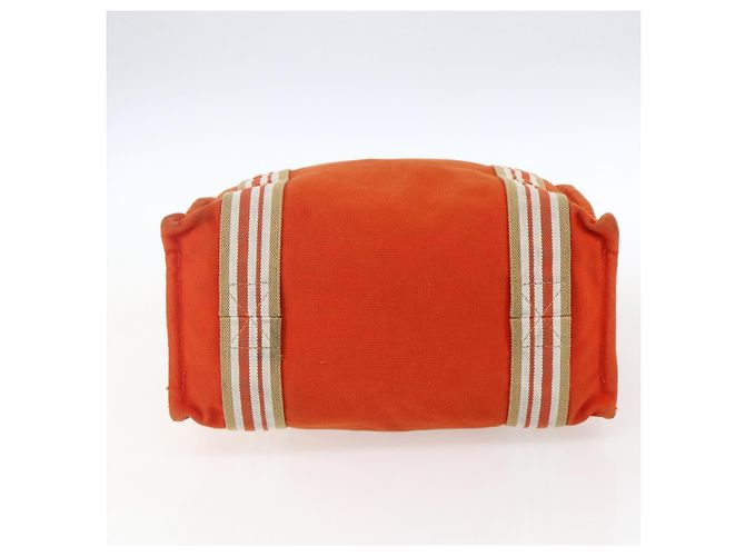 Hermès HERMES Sac De Plage Tote Bag Canvas Orange Silver - vista 5