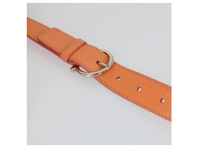 Salvatore Ferragamo Gancini Hand Bag Leather 2way Orange Silver - vista 14