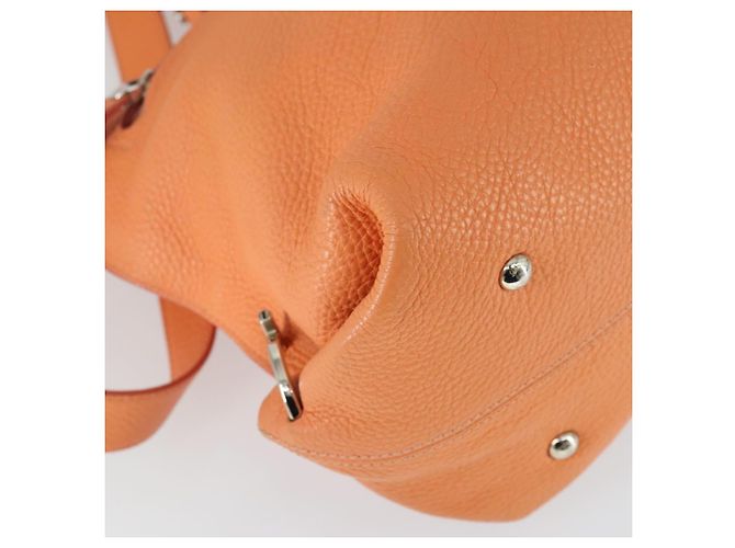 Salvatore Ferragamo Gancini Hand Bag Leather 2way Orange Silver - vista 18
