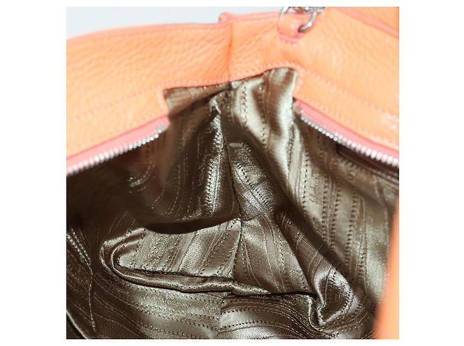 Salvatore Ferragamo Gancini Hand Bag Leather 2way Orange Silver - vista 22