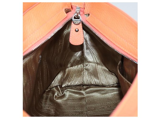 Salvatore Ferragamo Gancini Hand Bag Leather 2way Orange Silver - vista 23