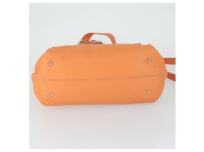Salvatore Ferragamo Gancini Hand Bag Leather 2way Orange Silver - vista 5