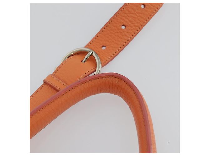 Salvatore Ferragamo Gancini Hand Bag Leather 2way Orange Silver - vista 9