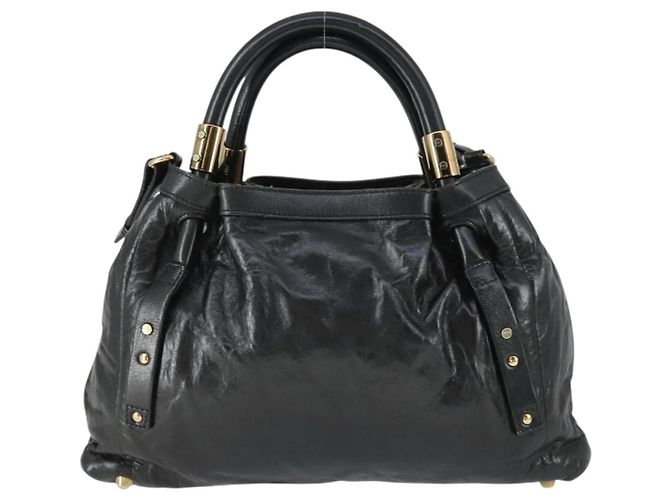 Chloé Chloe Victoria Handtasche Leder 2way Schwarz Gold - Ansicht 2