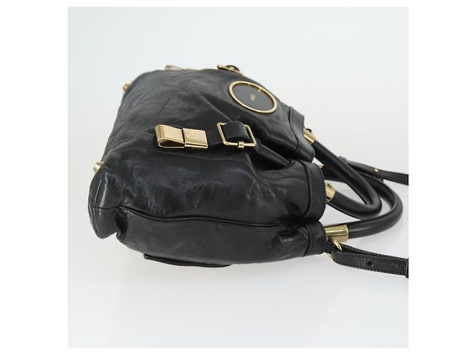 Chloé Chloe Victoria Handtasche Leder 2way Schwarz Gold - Ansicht 3