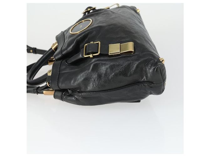 Chloé Chloe Victoria Handtasche Leder 2way Schwarz Gold - Ansicht 4