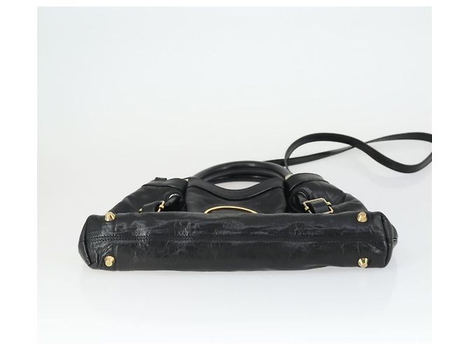 Chloé Chloe Victoria Handtasche Leder 2way Schwarz Gold - Ansicht 5