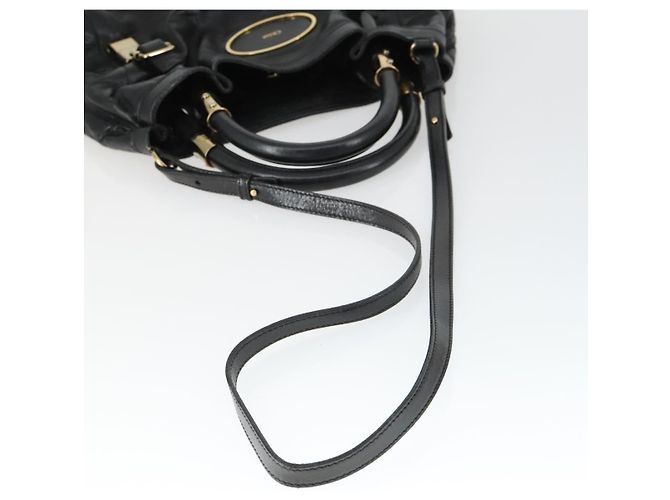 Chloé Chloe Victoria Handtasche Leder 2way Schwarz Gold - Ansicht 7