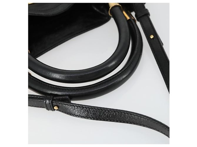 Chloé Chloe Victoria Handtasche Leder 2way Schwarz Gold - Ansicht 9