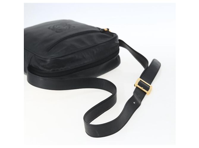 LOEWE Anagram Shoulder Bag Leather Black Gold - vista 7