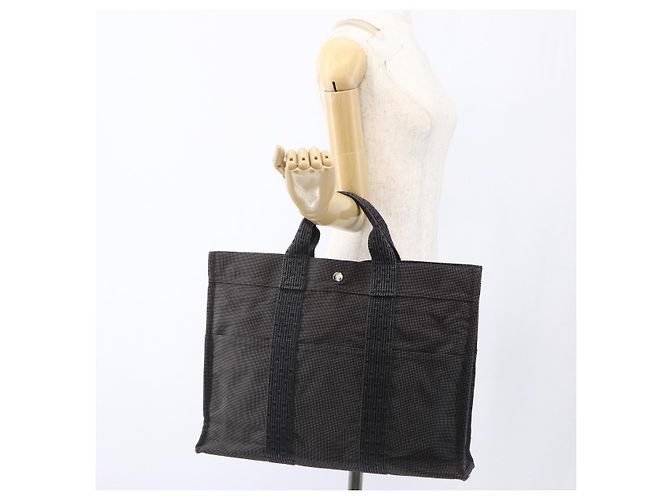 Hermès HERMES Her Line Tote MM Hand Bag Canvas Gray Silver - vista 20
