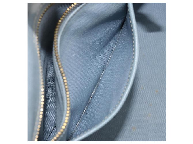 PRADA Canapa MM Hand Bag Canvas Light Blue Gold - vista 11