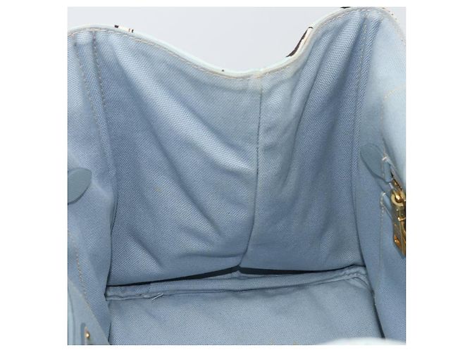 PRADA Canapa MM Hand Bag Canvas Light Blue Gold - vista 18