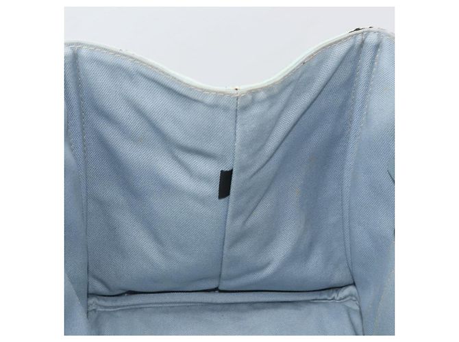 PRADA Canapa MM Hand Bag Canvas Light Blue Gold - vista 19