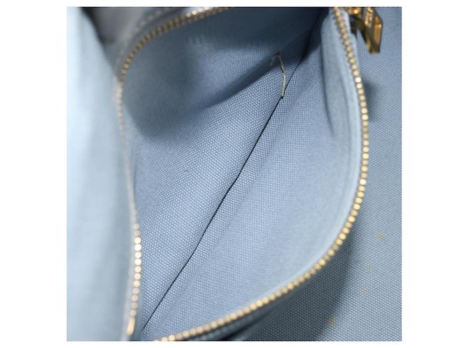PRADA Canapa MM Hand Bag Canvas Light Blue Gold - vista 21