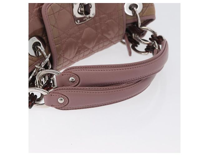 Christian Dior Canage Hand Bag Nylon Pink Silver - vista 8