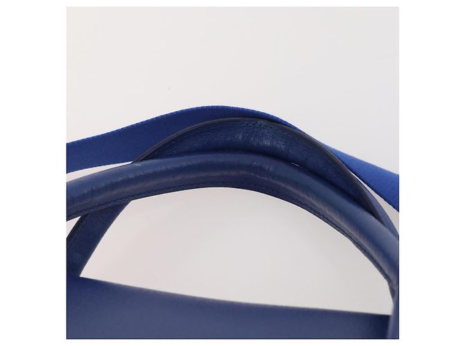 PRADA Handtasche Leder Canvas 2way Blau Gold - Ansicht 15