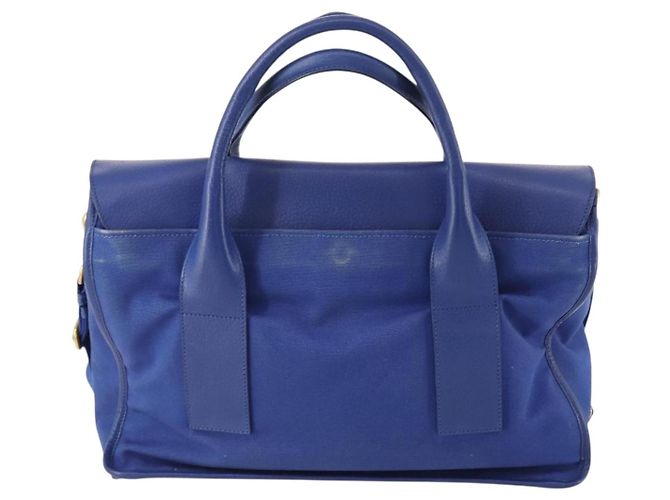 PRADA Handtasche Leder Canvas 2way Blau Gold - Ansicht 2