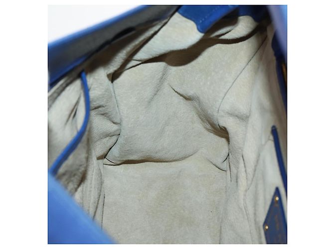 PRADA Handtasche Leder Canvas 2way Blau Gold - Ansicht 22