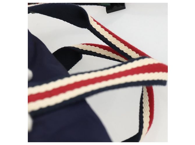GUCCI Sherry Line Hand Bag Nylon 2way Navy Red 189657 - vista 14